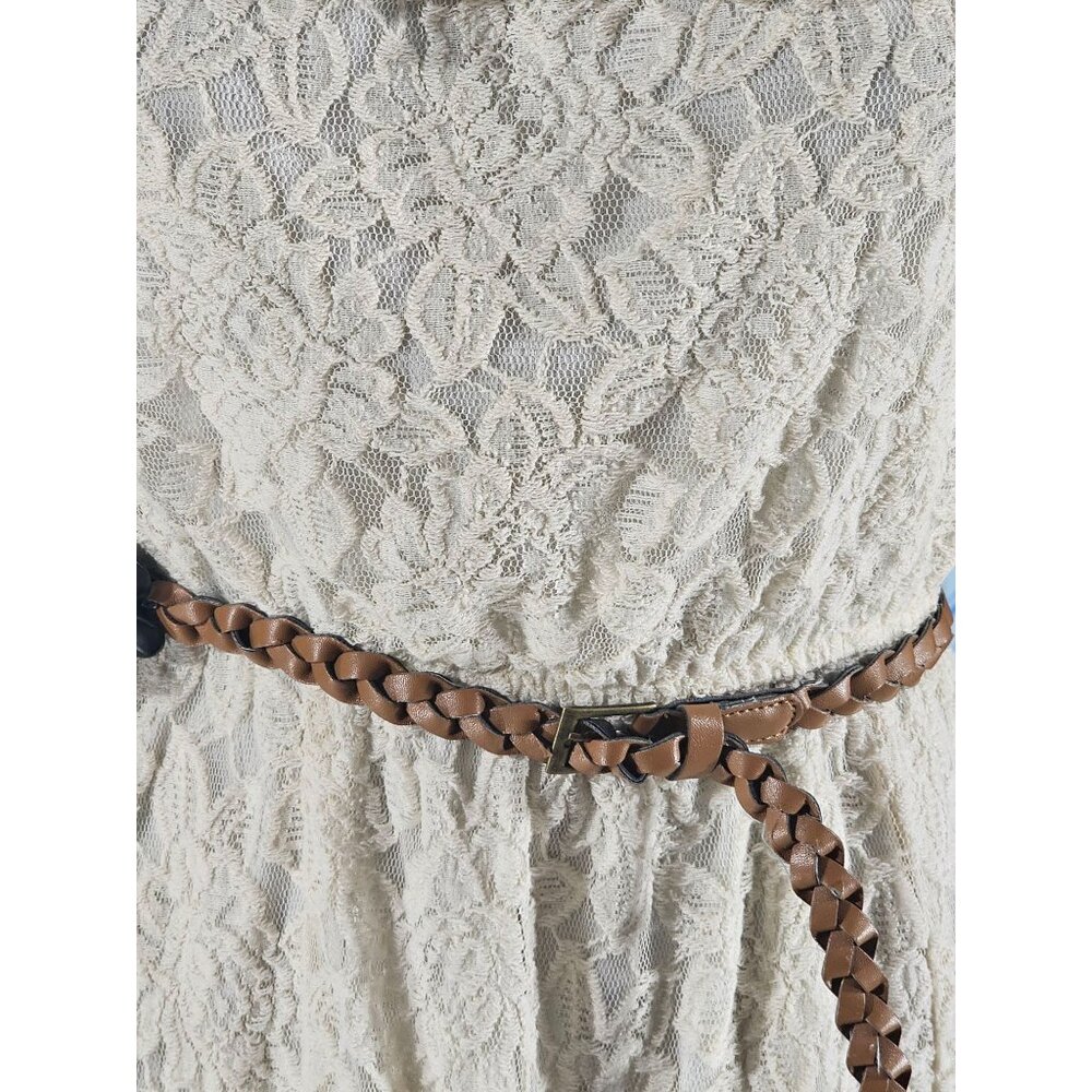 Strapless Lace Maxi Dress W/Leather Belt - Studio Y - Picture 4 of 8